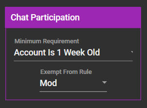 Account Age Minimums